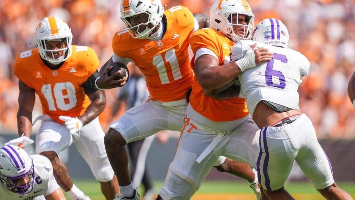 Faizon Brandon stars in debut, No. 20 Tennessee routs Furman 