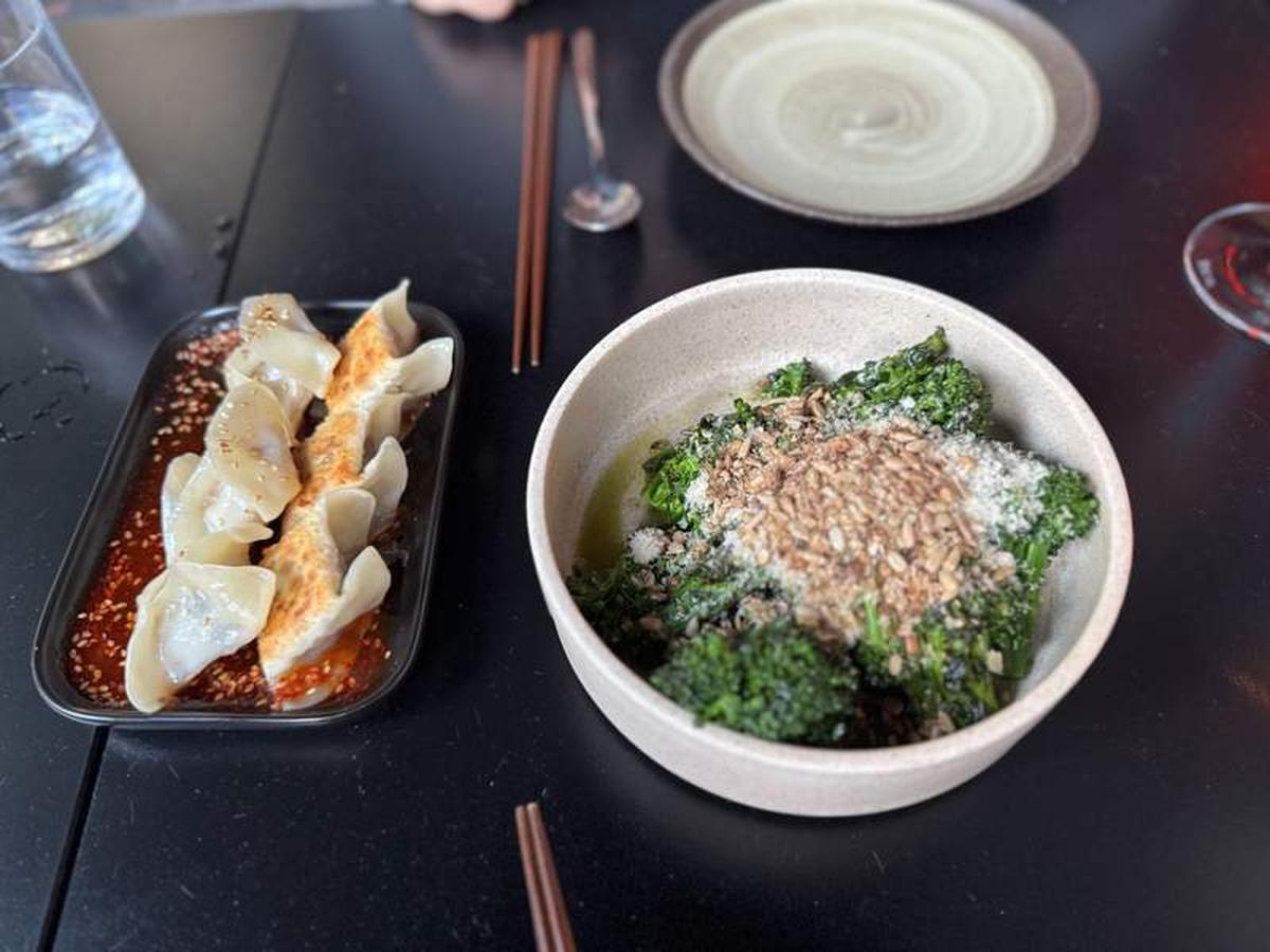  Delicious dumplings and fried broccoli at Shobosho restaurant in Adelaide. Photo credit: Kathryn Anderson 