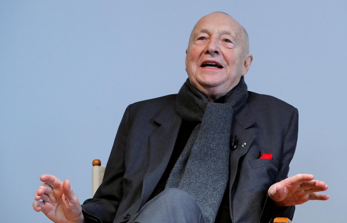 FILE PHOTO: German artist Georg Baselitz talks during a media preview of the exhibition 'Baselitz' at the Fondation Beyeler in Riehen near Basel, Switzerland January 19, 2018. REUTERS/Arnd Wiegmann/File Photo