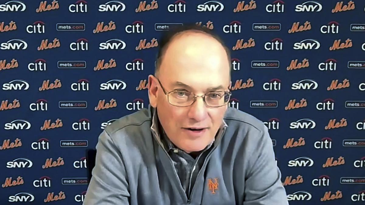 This still image from video shows New York Mets owner, Chairman & CEO Steve Cohen during a news conference, Wednesday, Dec. 1, 2021. The Mets and three-time Cy Young Award winner Max Scherzer finalized a $130 million, three-year deal Wednesday, a contract that shattered baseball’s record for highest average salary and forms a historically impressive 1-2 atop New York’s rotation with Jacob deGrom. (New York Mets via AP)