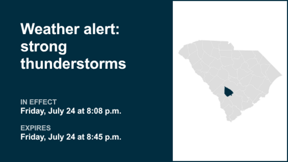 Weather alert affecting Bamberg County Friday evening - gusts could peak at 50 mph 