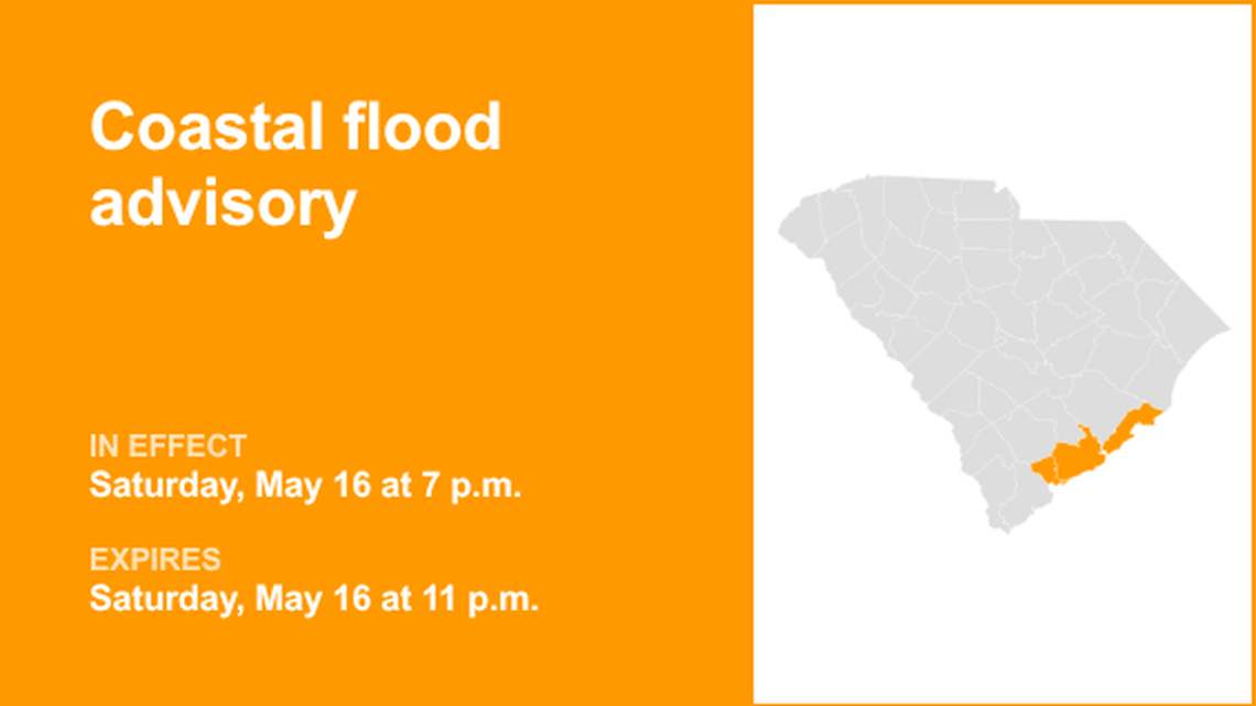 Coastal Colleton and Charleston County under a coastal flood advisory until Saturday night 