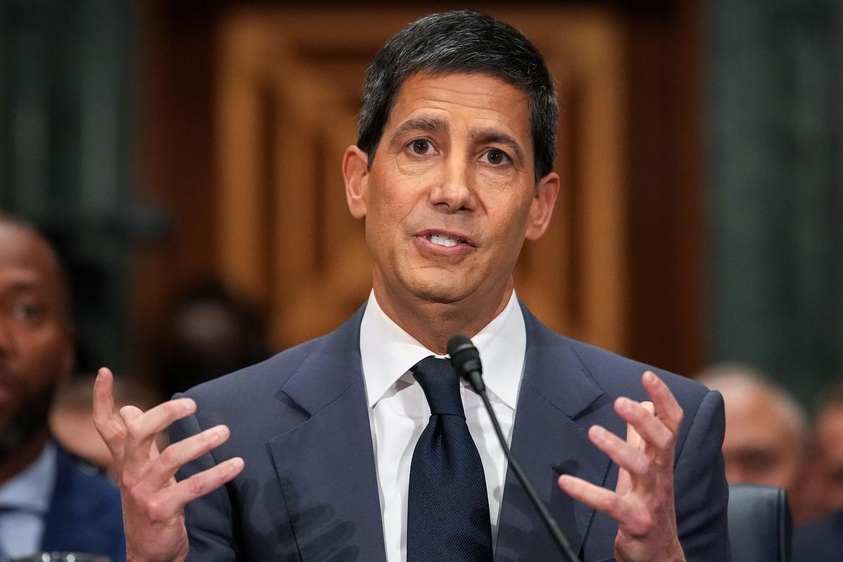  Kevin Warsh, President Donald Trump’s nominee for chair of the Federal Reserve, testifies during his Senate Committee on Banking, Housing, and Urban Affairs confirmation hearing in the Dirksen Senate Office Building on April 21, 2026, in Washington. 