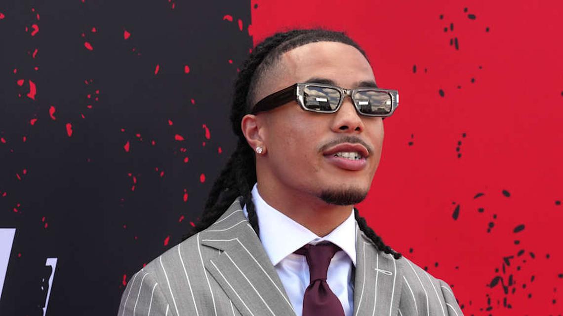  Apr 23, 2026; Pittsburgh, PA, USA; Southern California Trojans receiver Makai Lemon poses on the red carpet before the 2026 NFL Draft at Point State Park. Mandatory Credit: Kirby Lee-Imagn Images | Kirby Lee-Imagn Images 