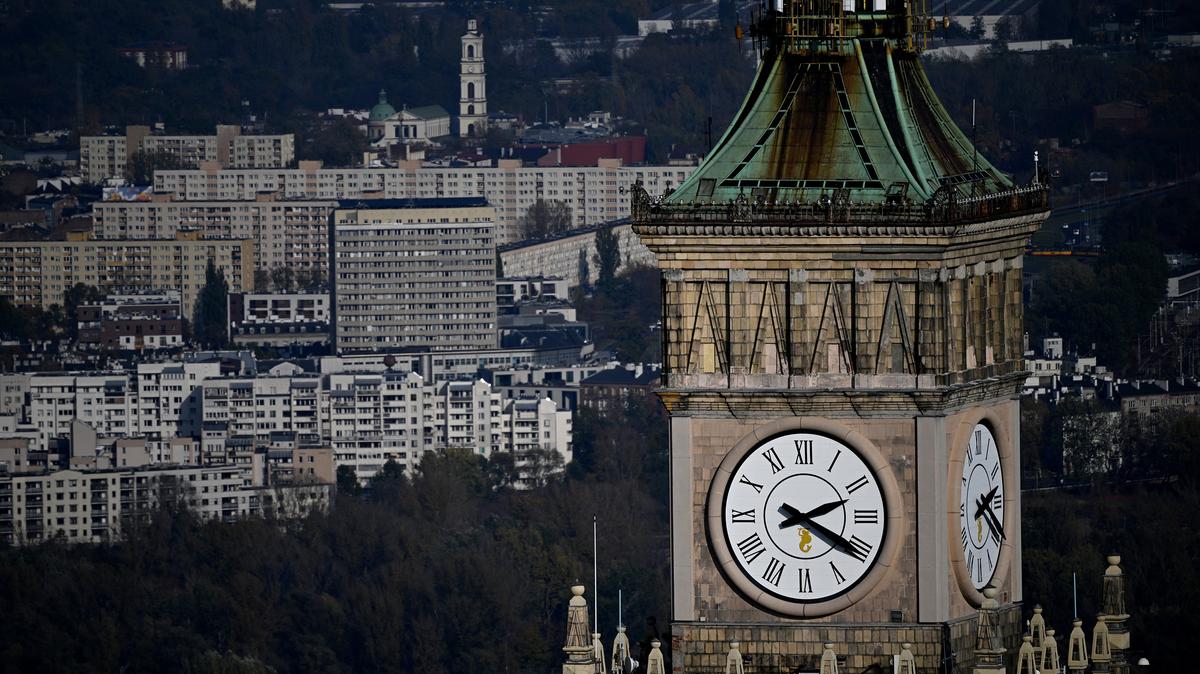 This photograph taken from the observation deck of the Varso Tower shows a view of the Palace of Culture and Science and a skyline of Warsaw, Poland, on Oct. 22, 2025. (Sergei Gapon/AFP/Getty Images/TNS)