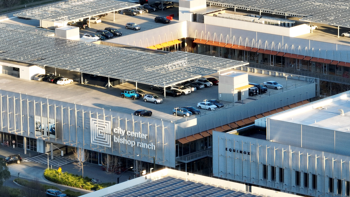 A drone view of the City Center Bishop Ranch shopping, dining and entertainment center in San Ramon, Calif., on Wednesday, Feb. 26, 2025. (Jane Tyska/Bay Area News Group)