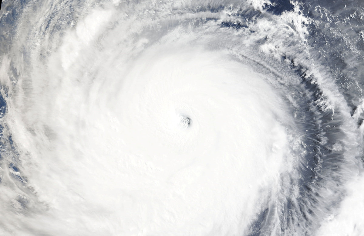 A satellite image shows Super Typhoon Bavi over the Philippine Sea on July 8, 2026. NASA WORLDVIEW/Handout via REUTERS