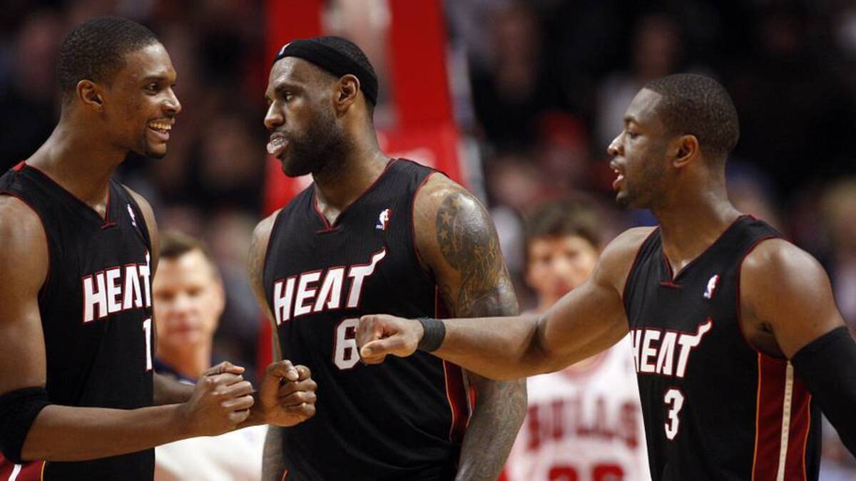  Chris Bosh, LeBron James and Dwyane Wade-three of the top five players in the loaded 2003 NBA draft-teamed up with the Heat to win two titles. | Jerry Lai-Imagn Images 