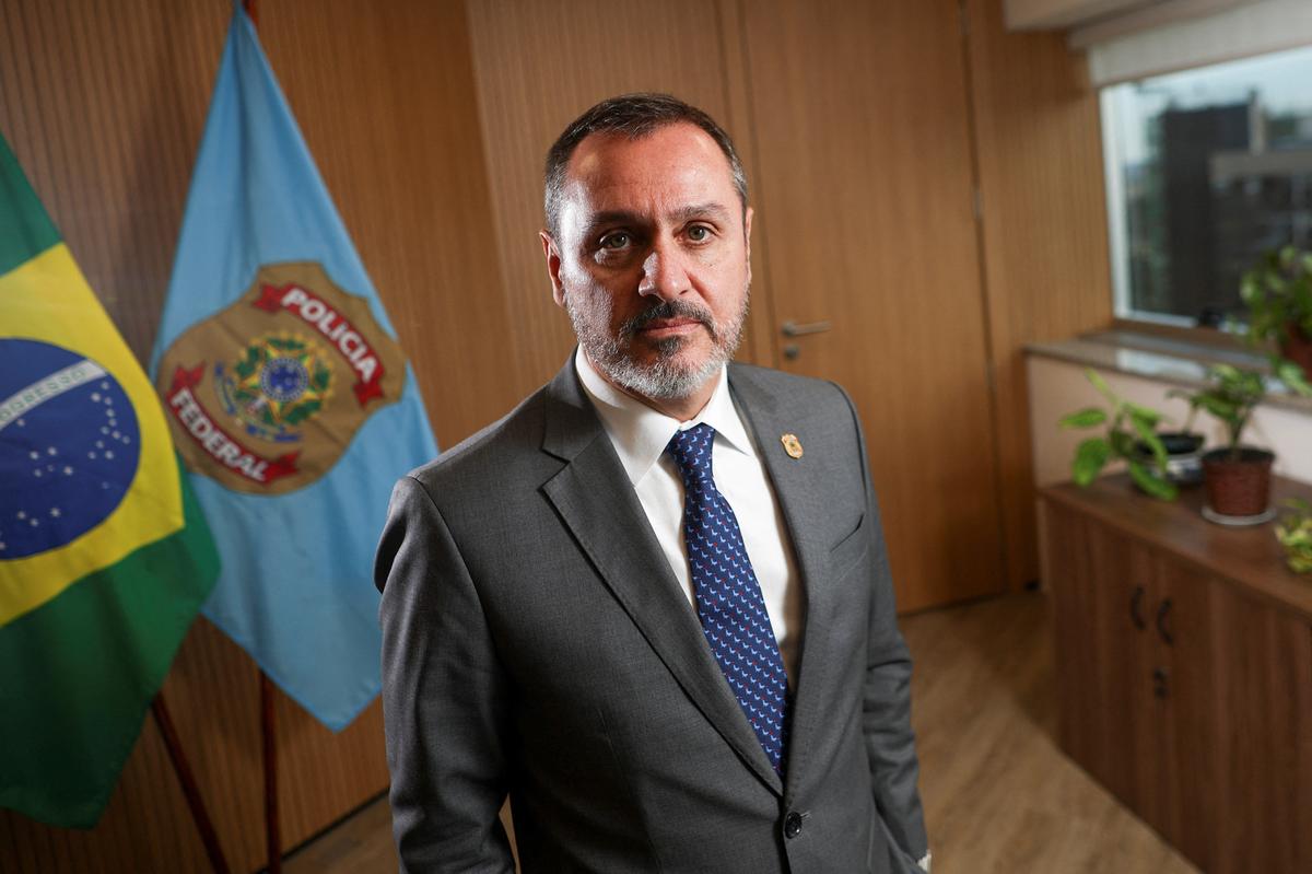 Brazil's Director-General of the Federal Police Andrei Rodrigues poses for a picture during an interview with Reuters in Brasilia, Brazil, June 3, 2026. REUTERS/Adriano Machado