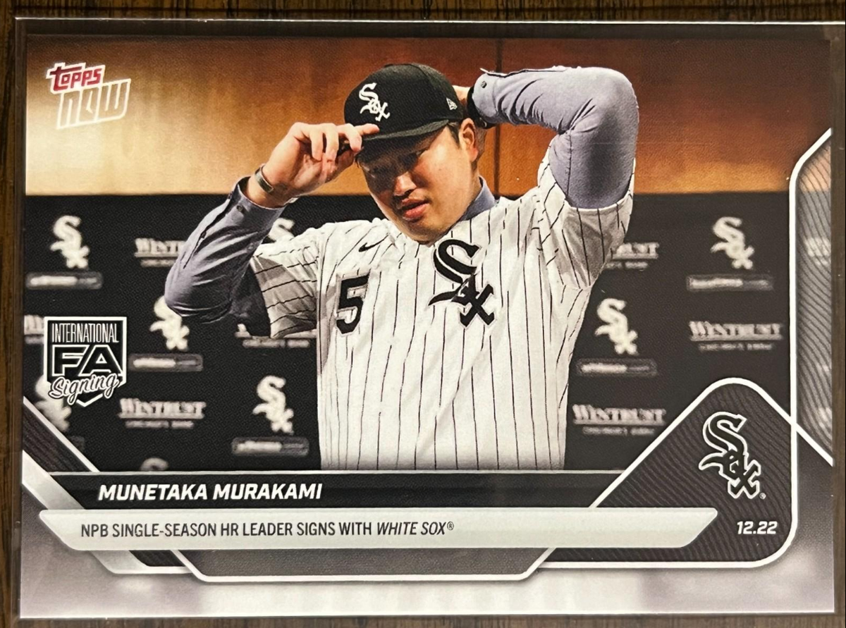  Munetaka Murakami flagship rookie cards gained rapid traction following explosive early major league offensive production. Topps