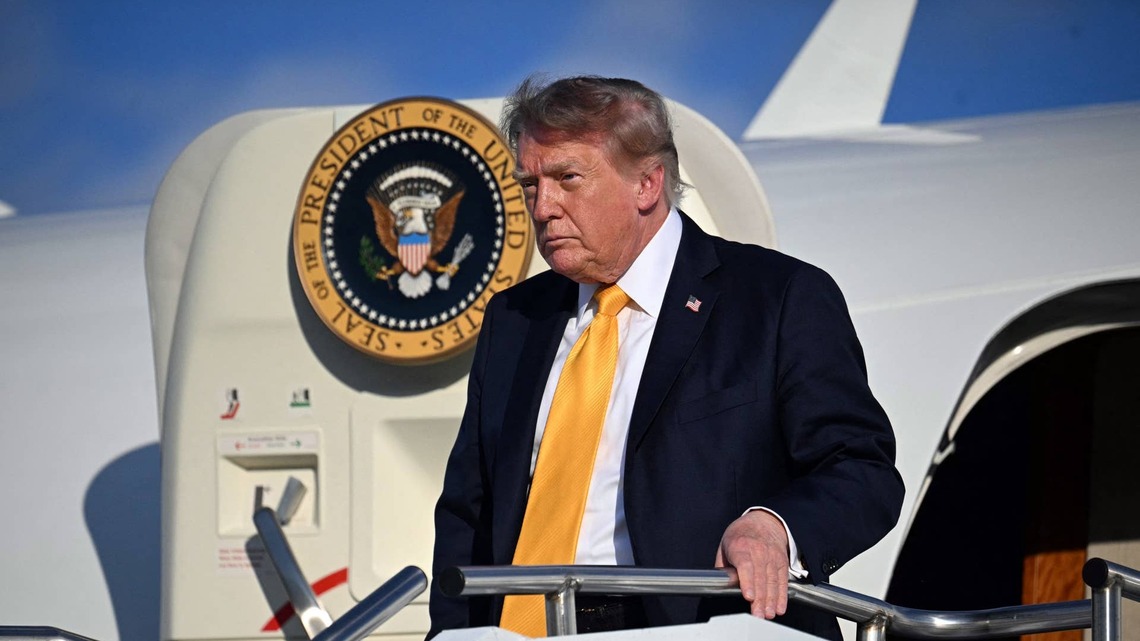 President Trump Stepped Off Air Force One Looking Noticeably Different: 'Very Pierce Brosnan' 