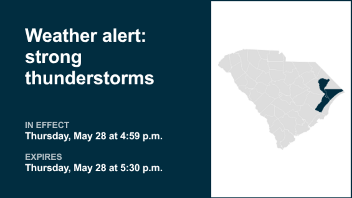 UPDATE: Thunderstorms with pea-sized hail in Pee Dee Thursday - gusts to hit 50 mph 