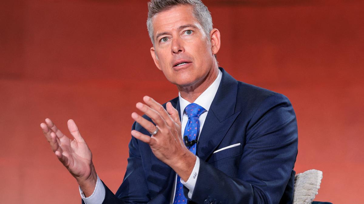 FILE PHOTO: U.S. Secretary of Transportation Sean Duffy speaks during the 2026 Infrastructure Summit of government officials, corporate executives, and labor leaders, in Washington, D.C., U.S., March 11, 2026. REUTERS/Kylie Cooper/File Photo