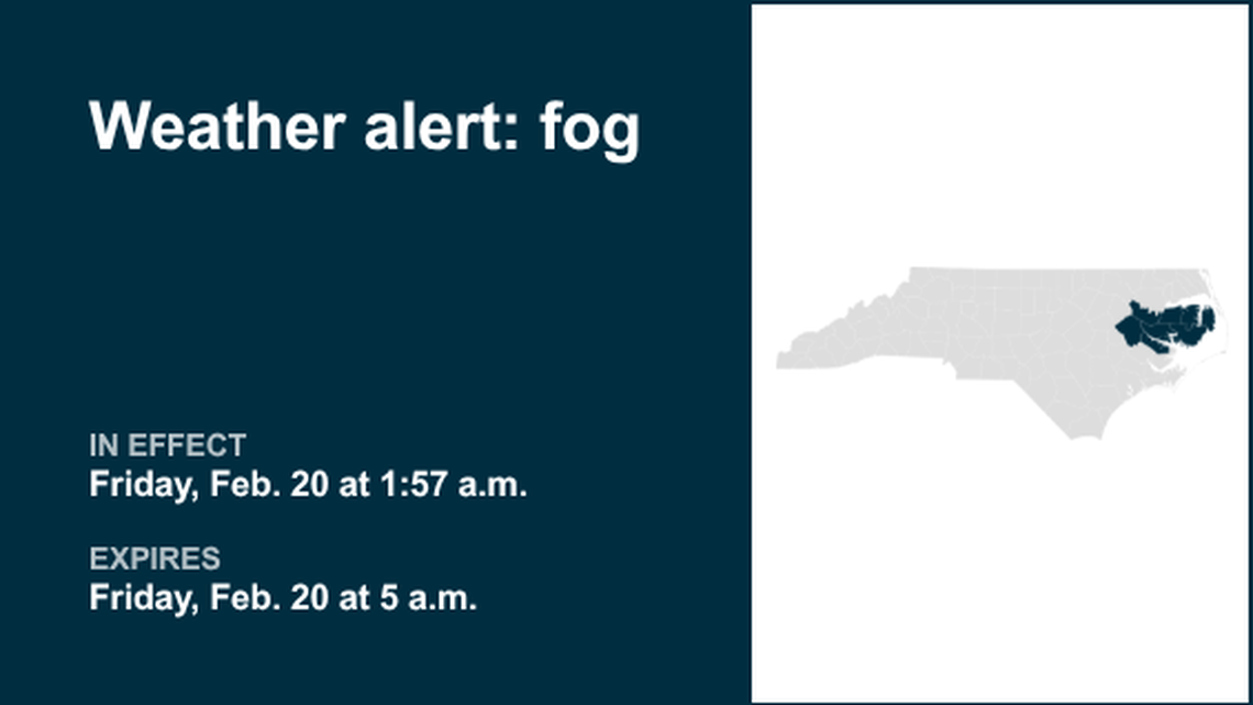 Brace for fog in Eastern North Carolina until early Friday morning 