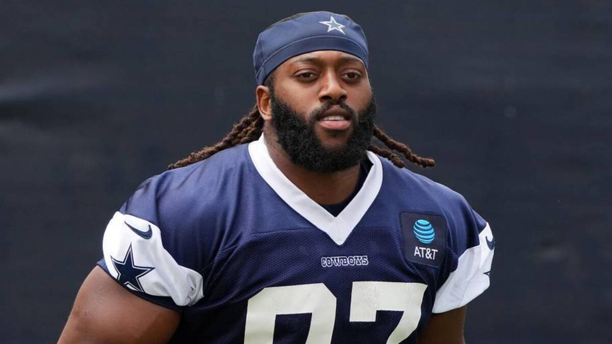  Jul 22, 2025; Oxnard, CA, USA; Dallas Cowboys defensive tackle Osa Odighizuwa (97) during training camp at the River Ridge Fields. Mandatory Credit: Kirby Lee-Imagn Images | Kirby Lee-Imagn Images 