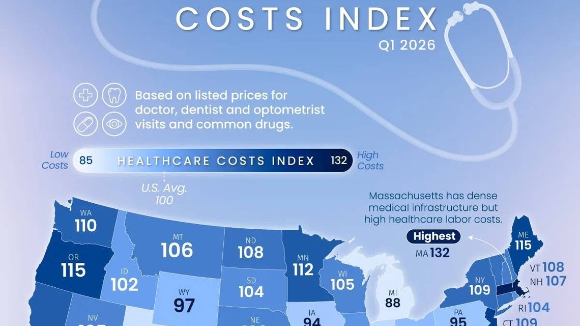 Visual Capitalist Map Shows States With Highest and Lowest Healthcare Costs