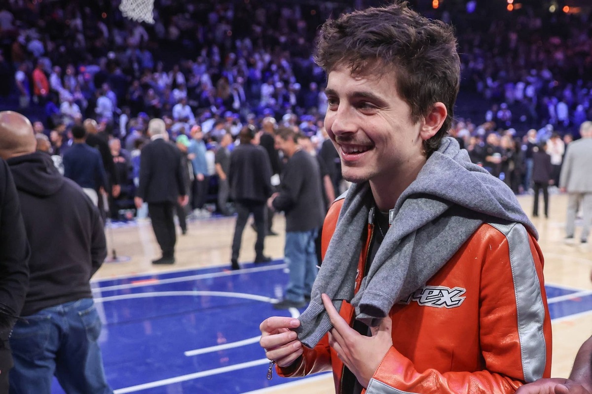 Actor Timothée Chalamet during game five of the second round of the 2026 NBA Playoffs at Madison Square Garden. Wendell Cruz-Imagn Images