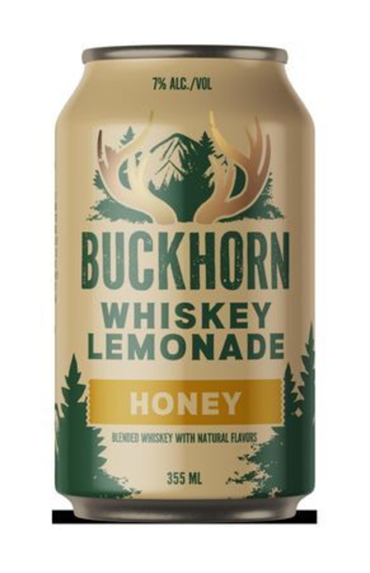 Sazerac's Buckhorn Whiskey Lemonade. Flavors include Honey Whiskey Lemonade, Classic Whiskey Lemonade, Peach Whiskey Lemonade, and Blackberry Whiskey Lemonade.