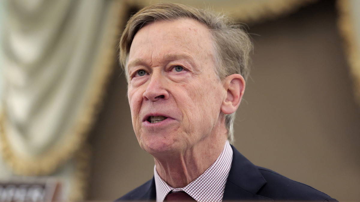 Ranking Member John Hickenlooper (D-CO) speaks before the Senate Commerce, Science, and Transportation Subcommittee on Consumer Protection, Technology, and Data Privacy at the U.S. Capitol on May 20, 2026, in Washington, D.C. (Heather Diehl/Getty Images/TNS)