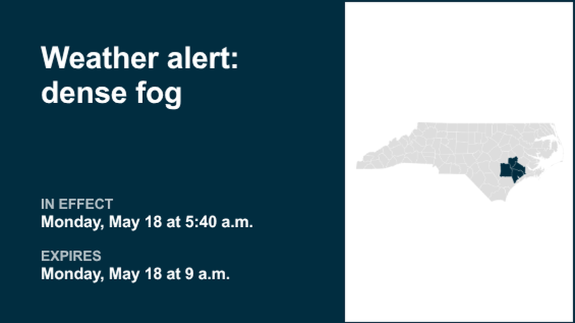 Weather alert affecting Eastern North Carolina until Monday morning, says the NWS 