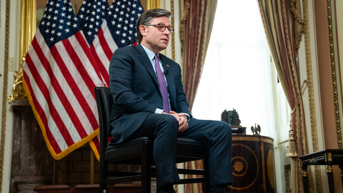 House Speaker Mike Johnson sits for an interview with USA TODAY.
