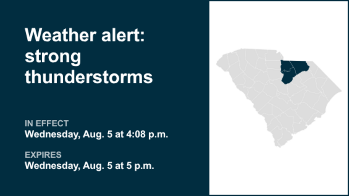 UPDATE: Weather alert in place for Midlands early Wednesday evening, says the NWS 