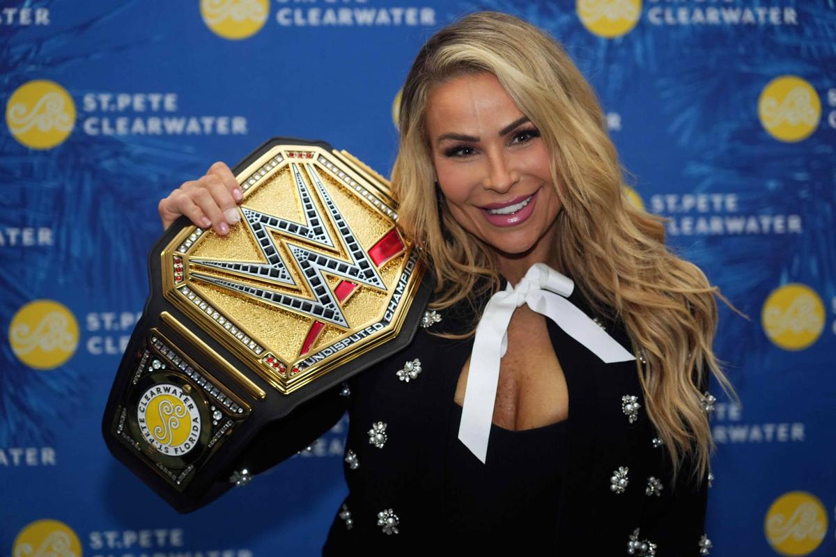  Jan 26, 2024; St. Petersburg, FL, USA; Natalya during the WWE Media Junket at Hilton Carillion Park. Mandatory Credit: Joe Camporeale-USA TODAY Sports 