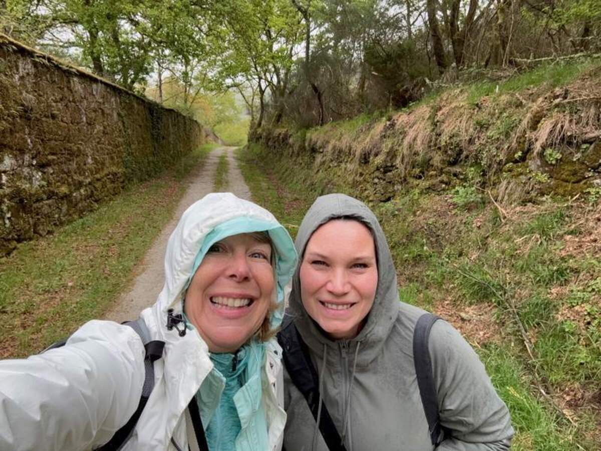  A selfie with fellow traveler/writer Jessica Mlinariz during rain on the Camino de Santiago ‘Vía de la Plata'. Photo credit: Margot Black 