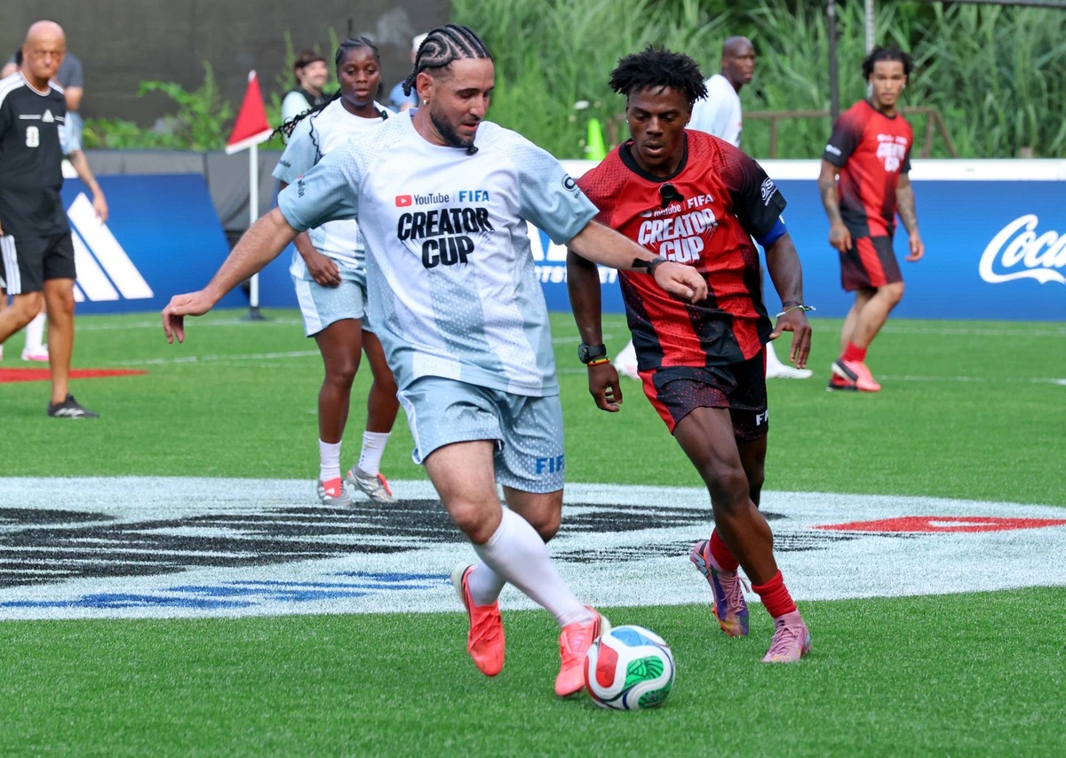  YouTube FIFA Creator Cup: Séan Garnier and IShowSpeed play in the YouTube FIFA Creator Cup at Wollman Rink in Central Park on July 12, 2026, in New York City. (Photo by Kevin Mazur/Kevin Mazur/Getty Images for YouTube) Kevin Mazur/Getty Images