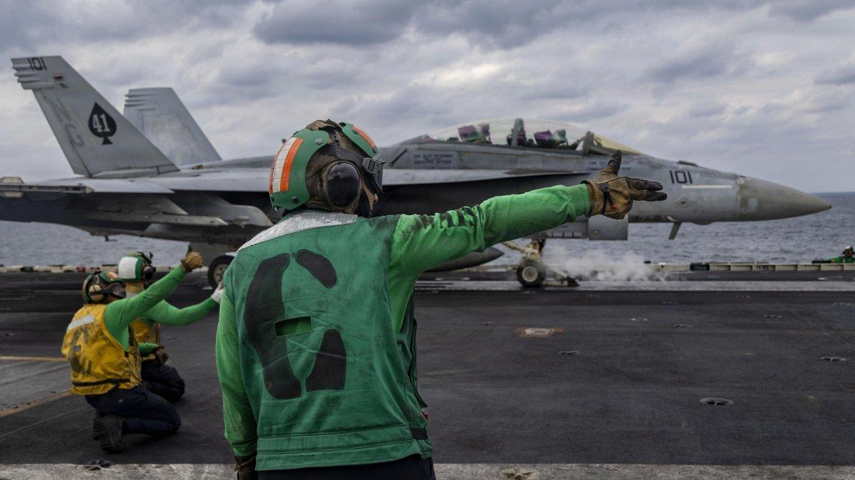 The U.S. Central Command said U.S. forces carried out "defensive strikes" in southern Iran on Monday, targeting missile launch sites and Iranian boats attempting to emplace mines. U.S. Navy photo by Mass Communication Specialist Seaman Zoe Simpson
