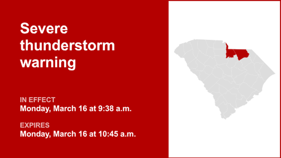 UPDATE: Severe thunderstorm warning previously issued for Midlands will expire at 11 a.m. 