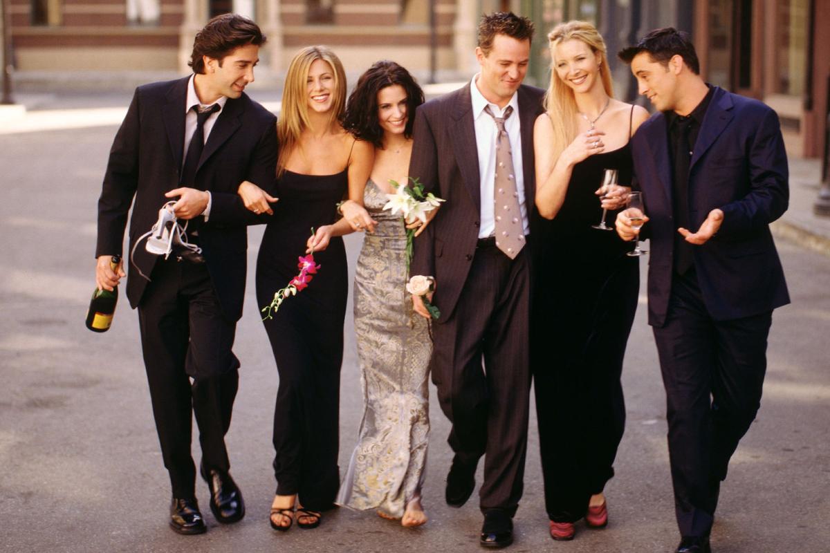  Cast members of NBC’s comedy series “Friends.” Newsweek has broken down the approximate salaries each character would have earned during the 1990s and typical rent prices in Greenwich Village at the time. 