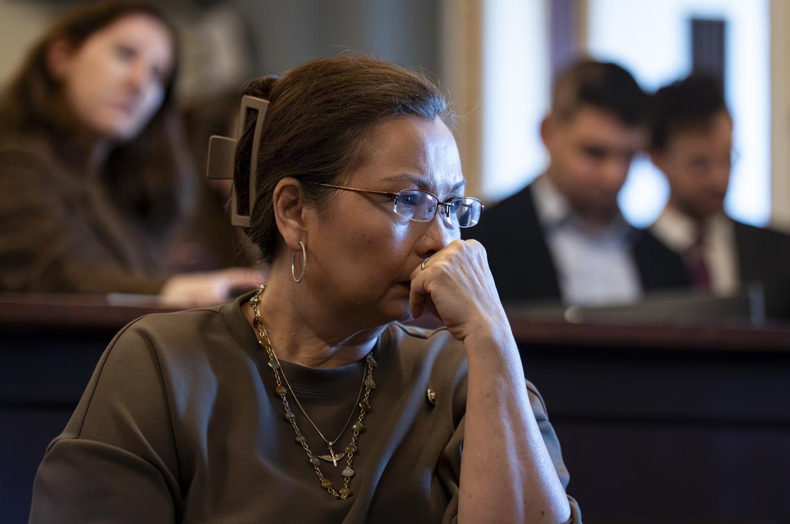 FILE -- Sen. Tammy Duckworth (D-Ill.) at the Capitol in Washington, March 9, 2026. For the fourth time since the war with Iran began, GOP senators on Wednesday successfully fended off a challenge to constrain the president in the conflict. But signs of unease set up a test for how long the enduring support will be able to withstand sustained pressure. (Al Drago/The New York Times)