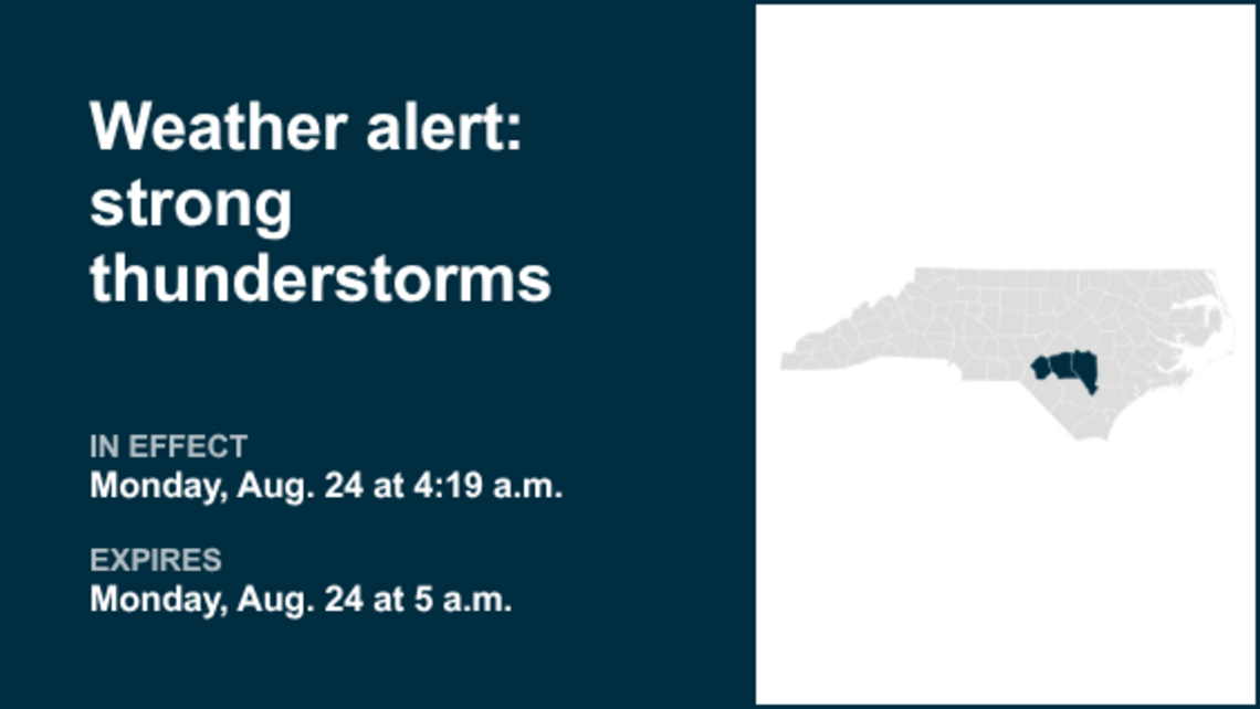 UPDATE: Weather alert for Sampson County Monday afternoon - gusts as high as 50 mph 
