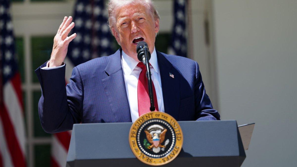 President Donald Trump delivers remarks at an event for Gold Star Mothers and Angel Mothers to honor Mother's Day, which is this Sunday, in the Rose Garden of the White House on Friday. Photo by Aaron Schwartz/UPI