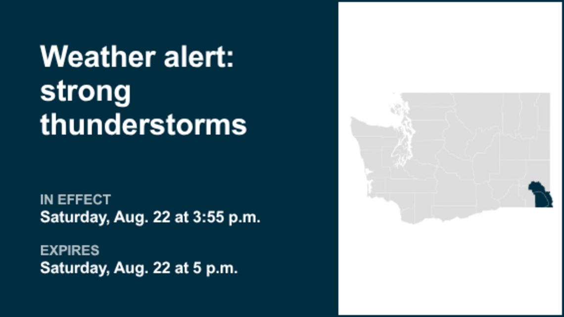 UPDATE: Thunderstorms with pea-sized hail in Southeast Washington Saturday 