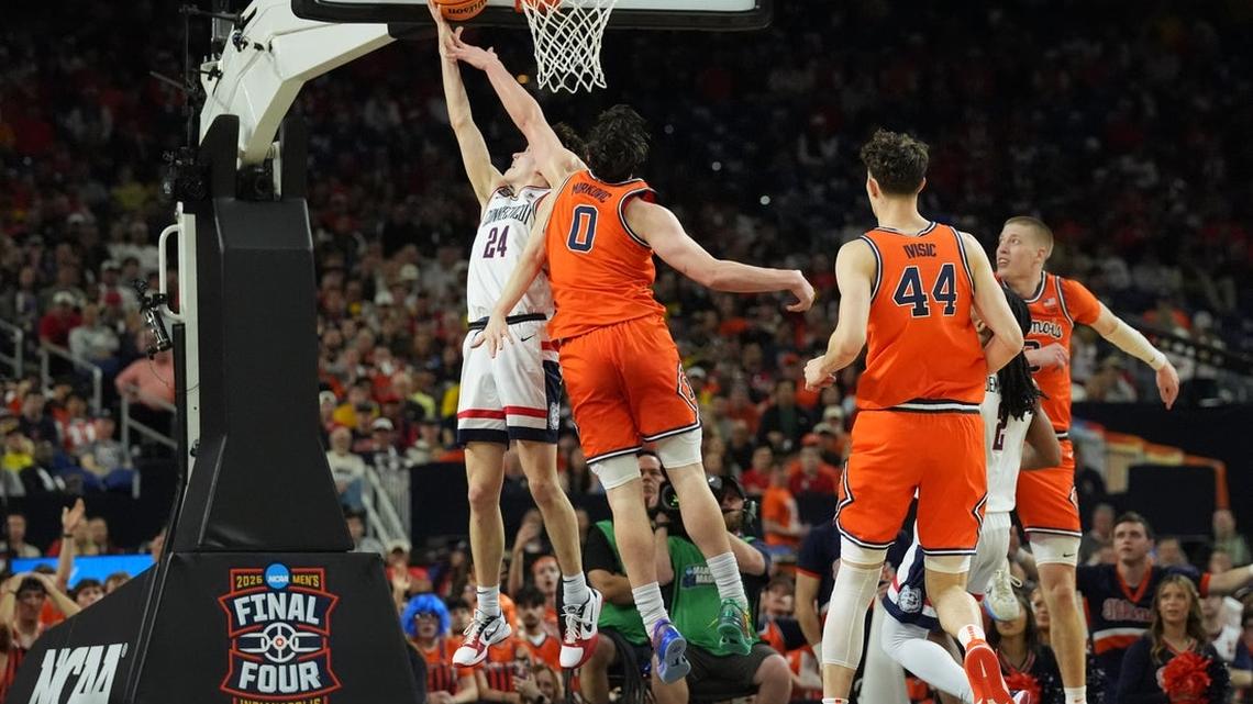 UConn muscles through Illini, set for title shot at Final Four