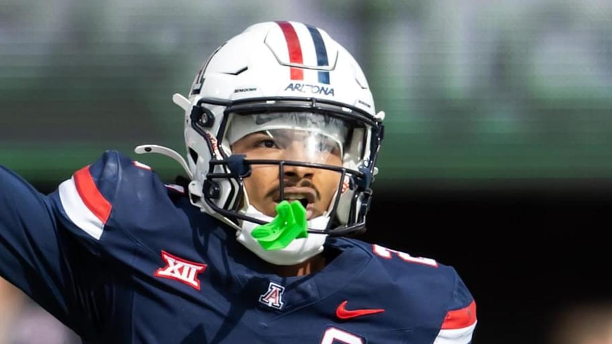  Nov 22, 2025; Tucson, Arizona, USA; Arizona Wildcats defensive back Treydan Stukes (2) against the Baylor Bears at Casino Del Sol Stadium. Mandatory Credit: Mark J. Rebilas-Imagn Images | Mark J. Rebilas-Imagn Images 