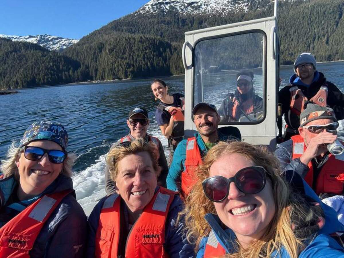  Our group riding back from Baronof Island. Photo credit: Megan Mendelson 