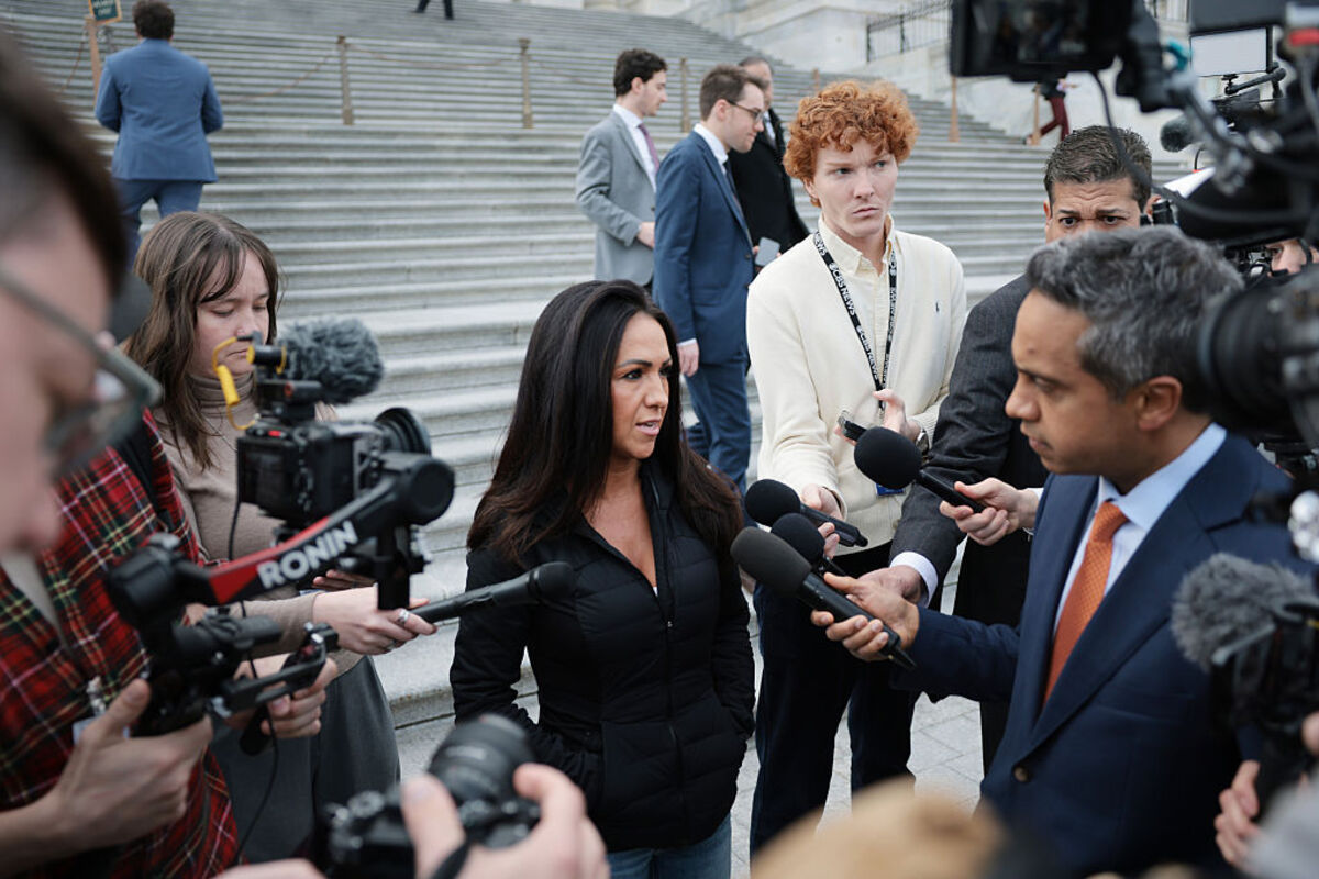  U.S. Rep. Lauren Boebert (R-CO) speaks to reporters after a series of votes at the U.S. Capitol Building on March 05, 2026, in Washington, D.C. The House held a series of votes, including one on funding for the Department of Homeland Security and a War Powers resolution on Iran. (Photo by Anna Moneymaker/Getty Images) 