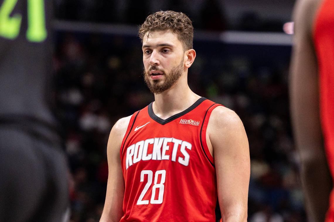  Houston Rockets center Alperen Sengun (28) © Stephen Lew-Imagn Images 