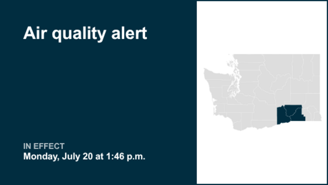 UPDATE: Air quality alert issued for Eastern Washington Wednesday 