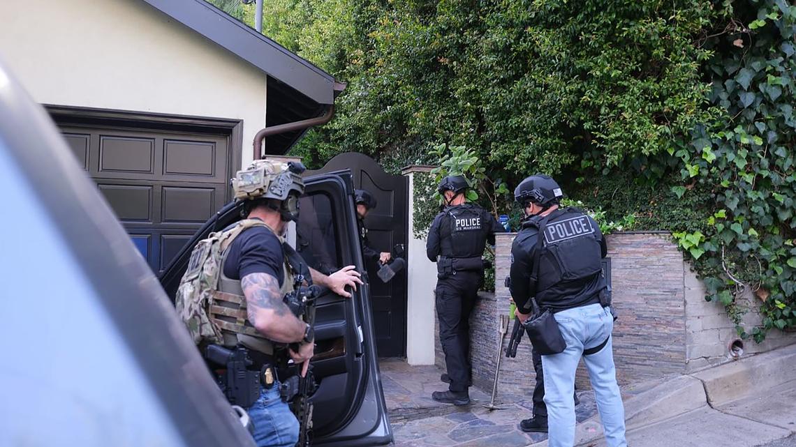 LAPD Robbery Homicide Division along with the assistance of Gang and Narcotics Division arrest David Burke in connection with the murder of Celeste Rivas. (LAPD/TNS)