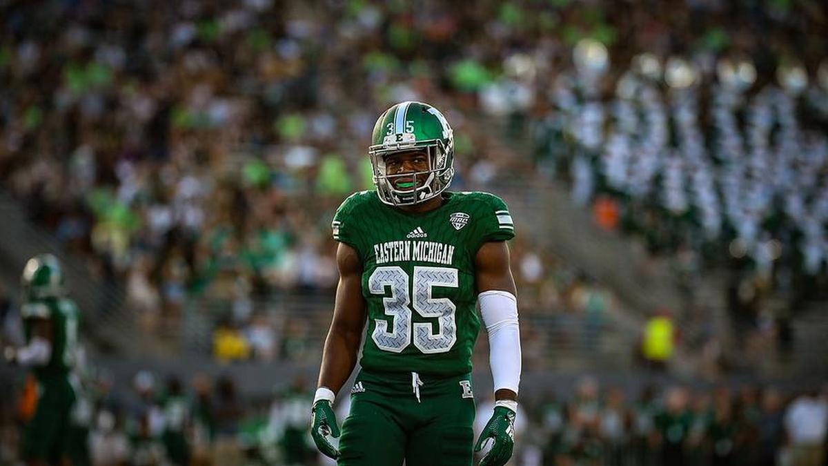  McGee tallied 85 tackles, 10 passes defensed and one interception over five seasons (47 games) at Eastern Michigan. | Walt Middleton/EMU Athletics 