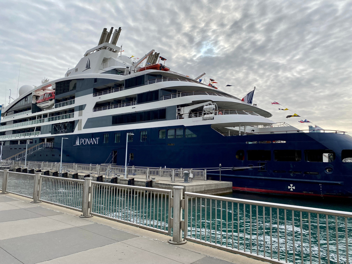 The French cruise ship operator Ponant's Le Bellot ship visited Detroit on Oct. 14, 2022.