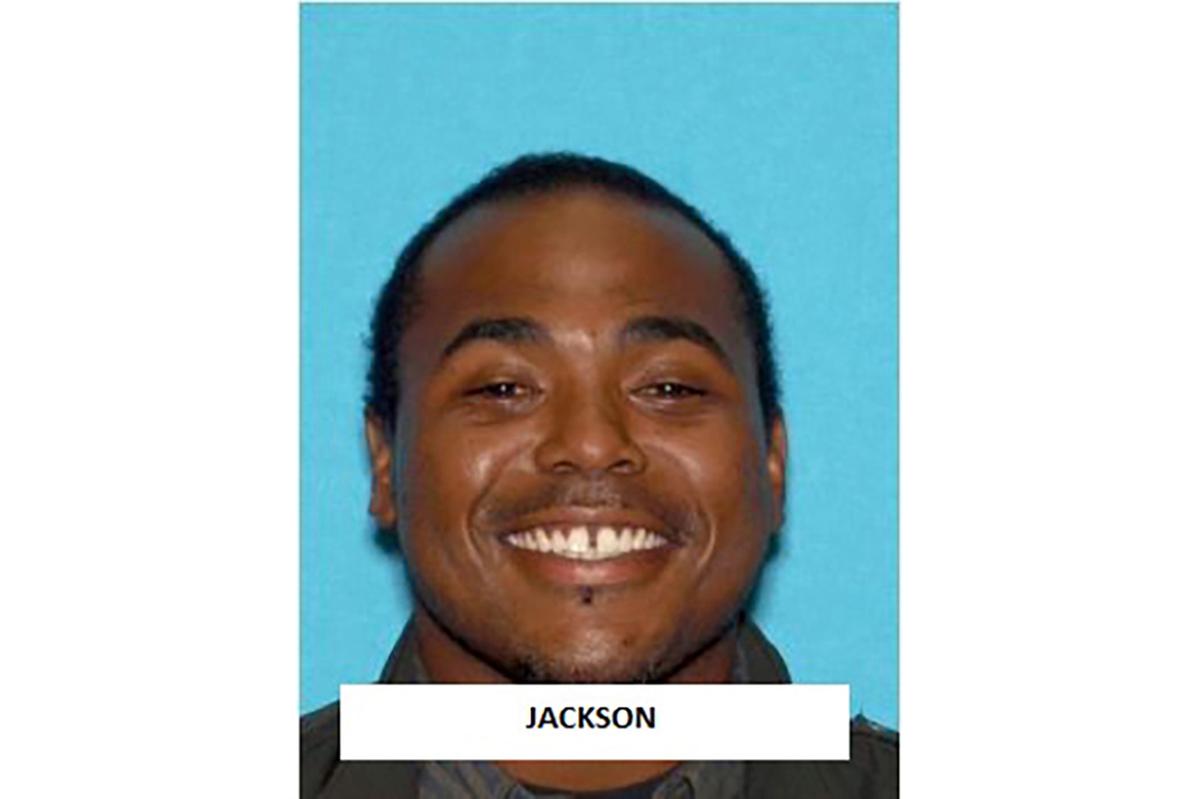 This undated photo provided by the Merced Police Department shows suspect Dhante Jackson, of Merced, Calif. Jackson is Samantha Johnson’s boyfriend. A child’s body was found inside a home in central California during a search for a missing 8-year-old girl Friday, March 11, 2022, at a home in Merced, Calif. A detective told the Merced Sun-Star the child’s mother, Samantha Johnson, was arrested by Hayward police. Jackson resides at the home where the deceased child was found. Soon after news spread about Jackson’s home being searched, he went on the run. A warrant has been issued for Jackson’s arrest for the charge of murder. He is known to frequent the Bay Area of California. (Courtesy of Merced Police Department via AP)