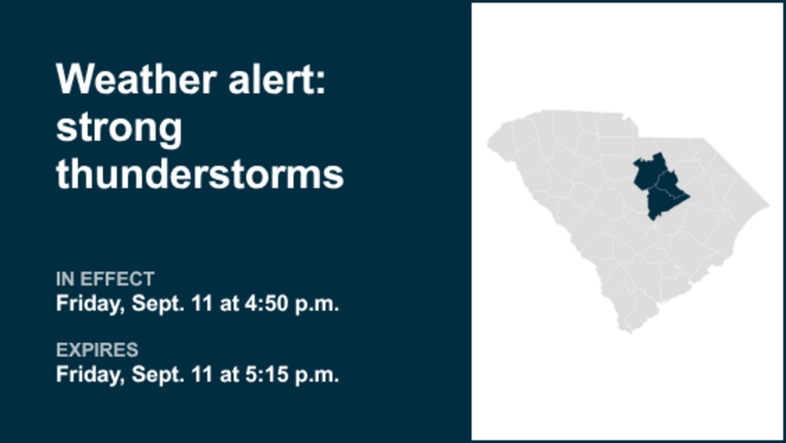 Thunderstorms with pea-sized hail in Midlands Friday - gusts could peak at 55 mph 