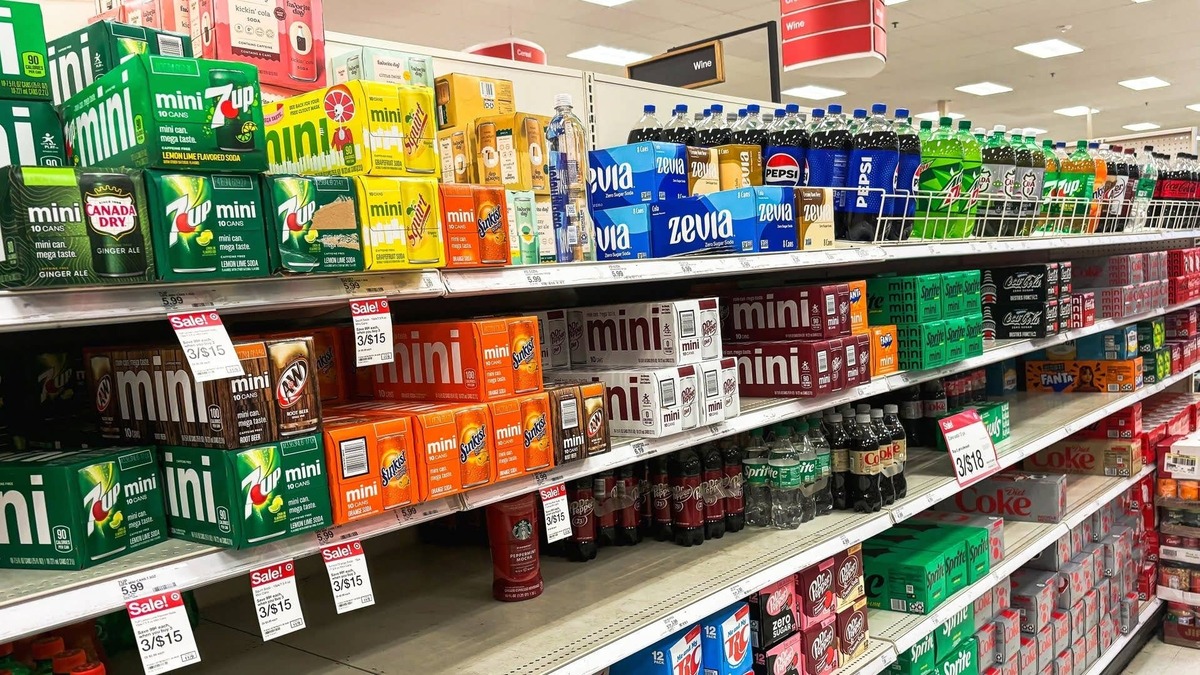  Functional beverages fight for space with traditional sodas in Target's beverage aisle. Shutterstock