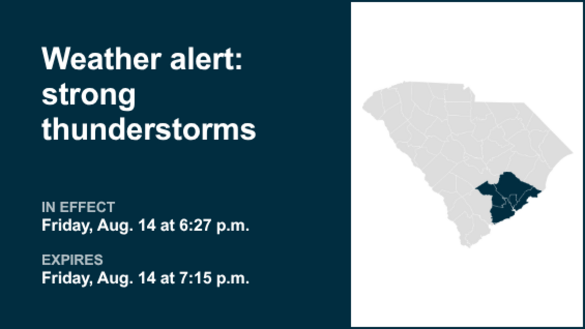 Prepare for strong thunderstorms in Lowcountry Friday evening, says the NWS 
