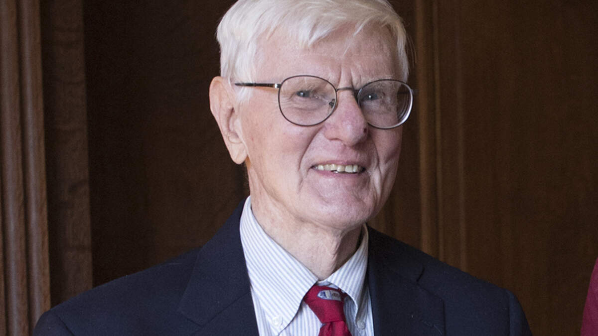 Gordon S. Wood at a debate on the origins of the Revolutionary War at the Massachusetts Historical Society in Boston on Oct. 23, 2021. Wood, a historian whose decades of research and writing established him as one of the country’s pre-eminent scholars of the American Revolution, the personalities of the founding fathers and the early years of the new republic, died on June 7. He was 92.